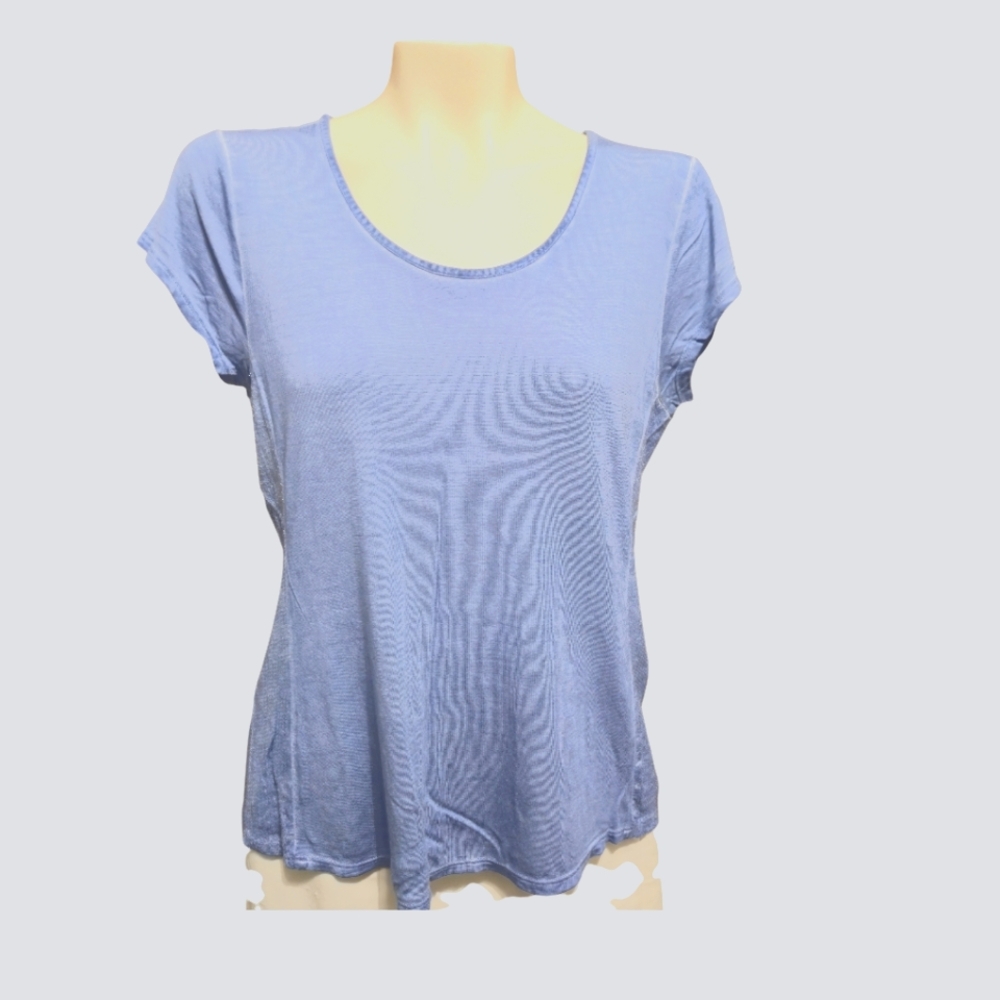 CROSBY Sequin Embelished‎ Sides Round Neck And Hem Light Faded Blue Size Medium
